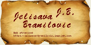 Jelisava Branilović vizit kartica